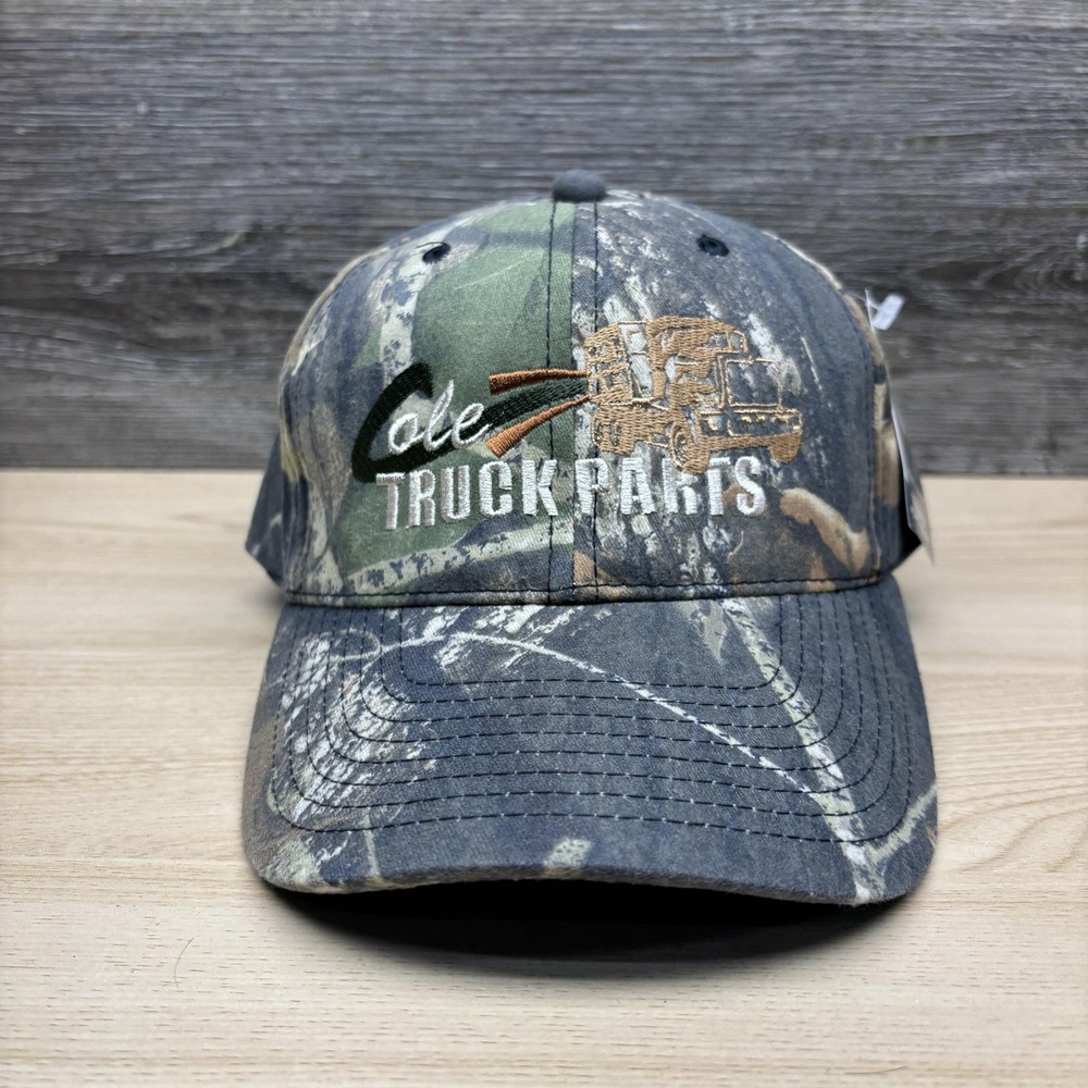 Vintage Cole Truck Parts Hat Cap Snap Back Camo Mossy Oak Advertising Mens 2000s